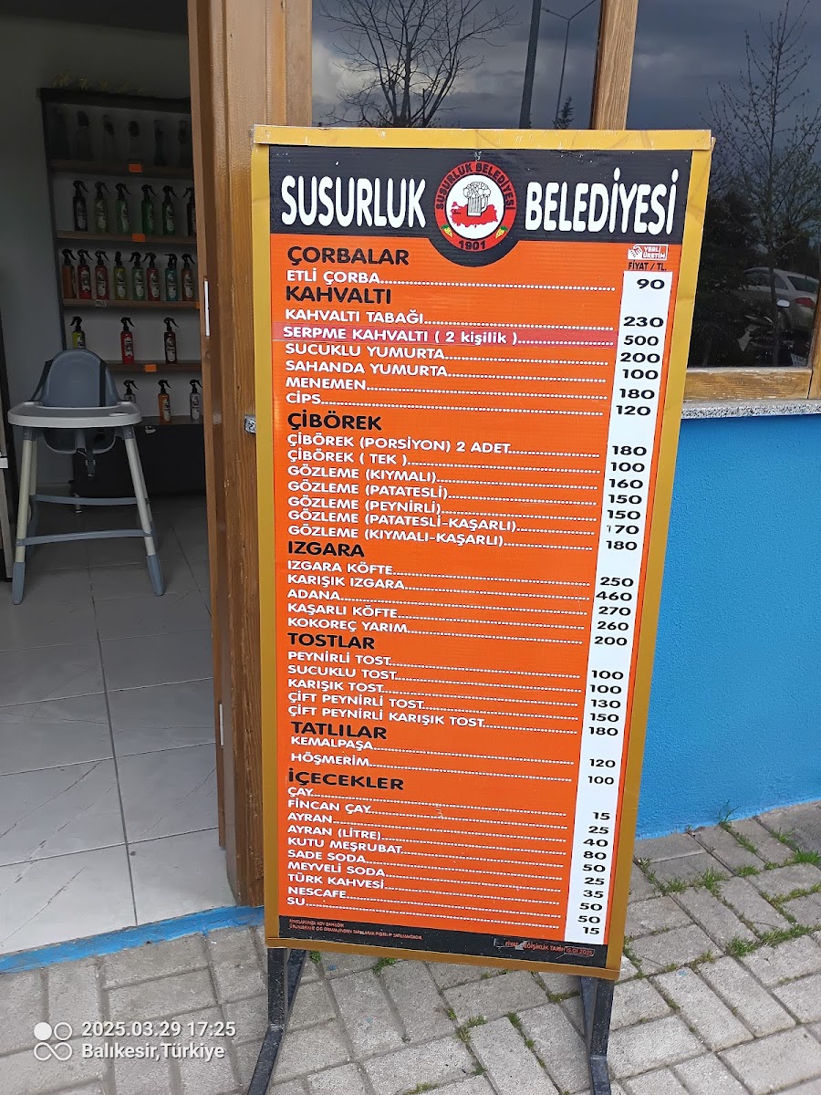 Menu Susurluk Belediyesi Ayran Evi-7