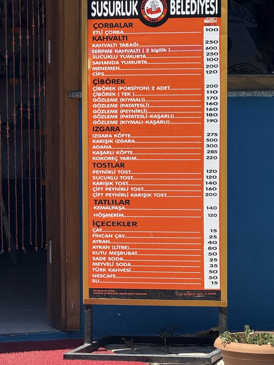 Menu Susurluk Belediyesi Ayran Evi-8